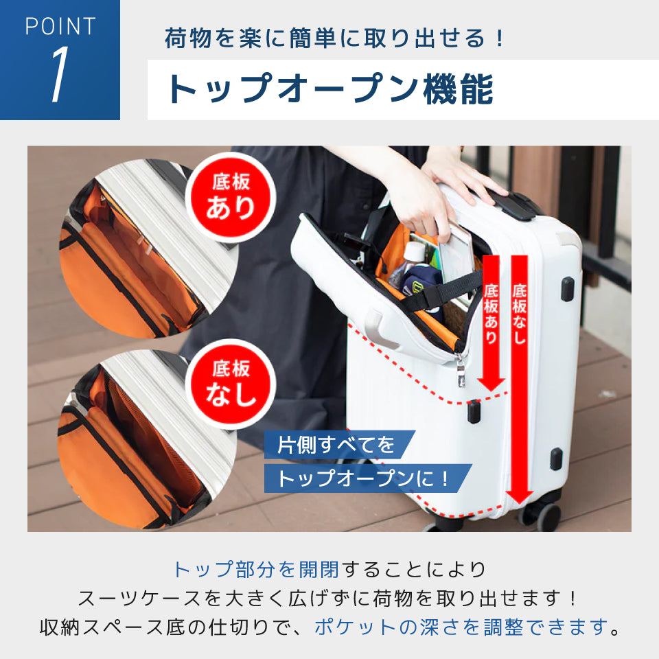 【トラべリスト】TRAVELIST レスト トップオープン付きスーツケース S
