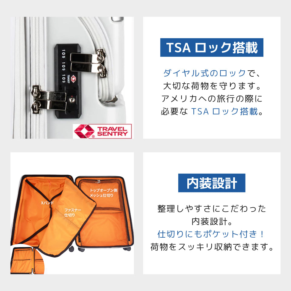 【トラべリスト】TRAVELIST レスト トップオープン付きスーツケース L