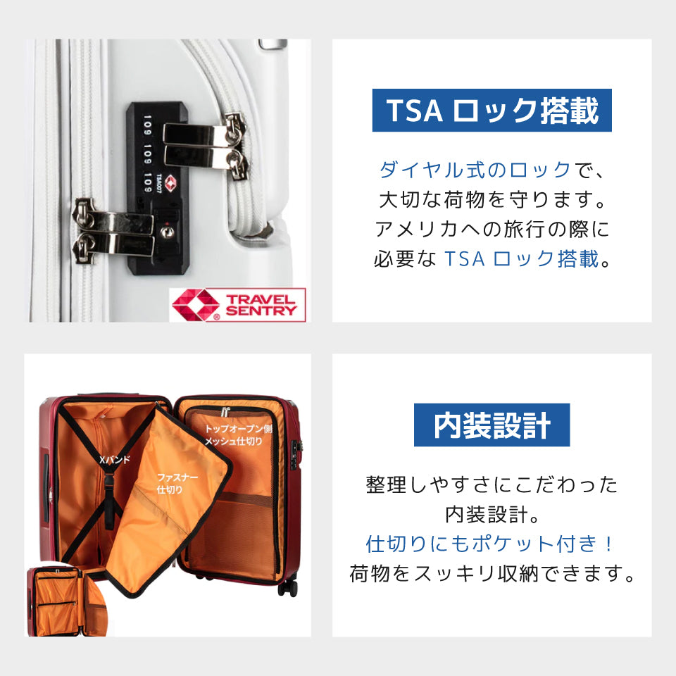 【トラべリスト】TRAVELIST レスト トップオープン付きスーツケース M